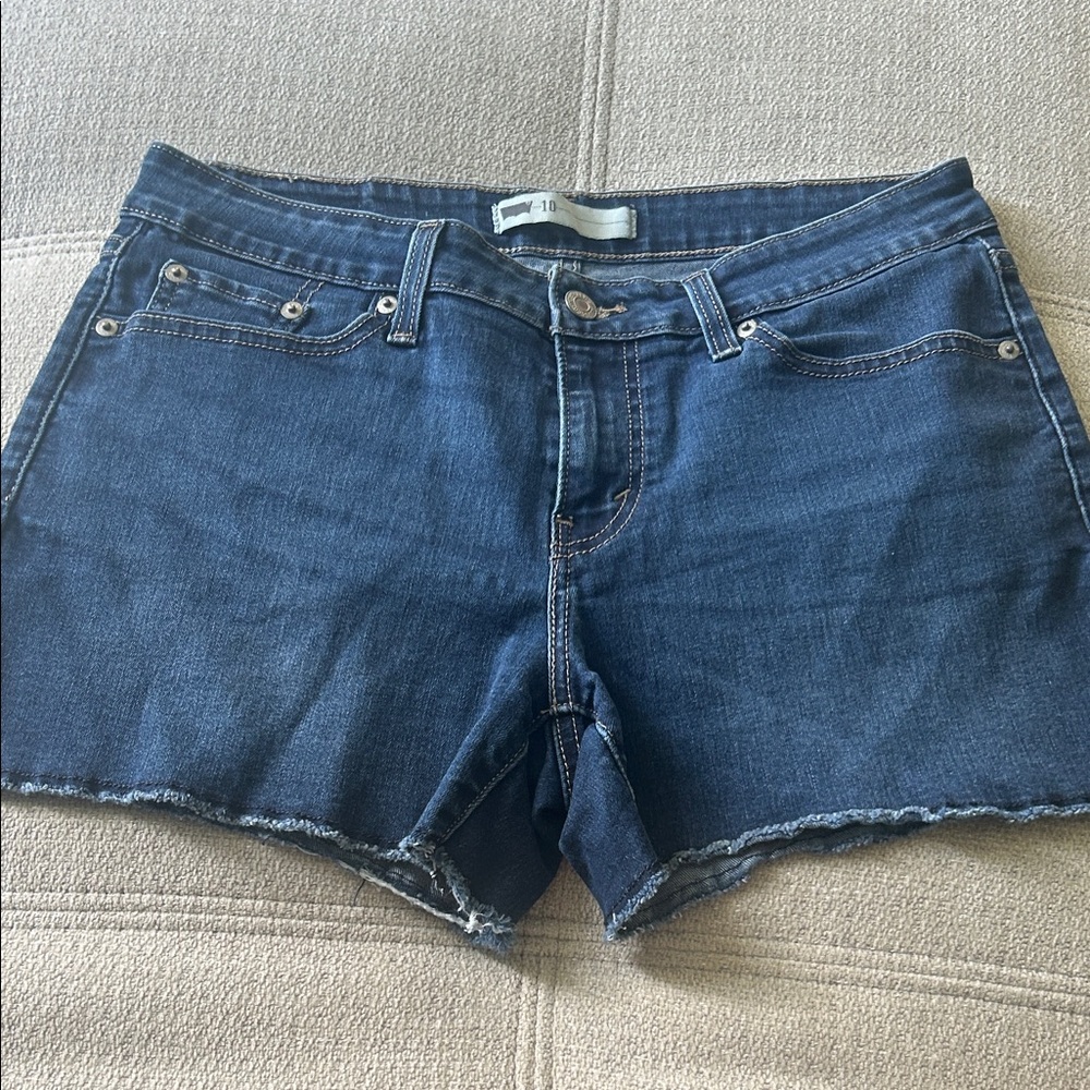 Levi's Dark Blue Denim Cutoff Shorts